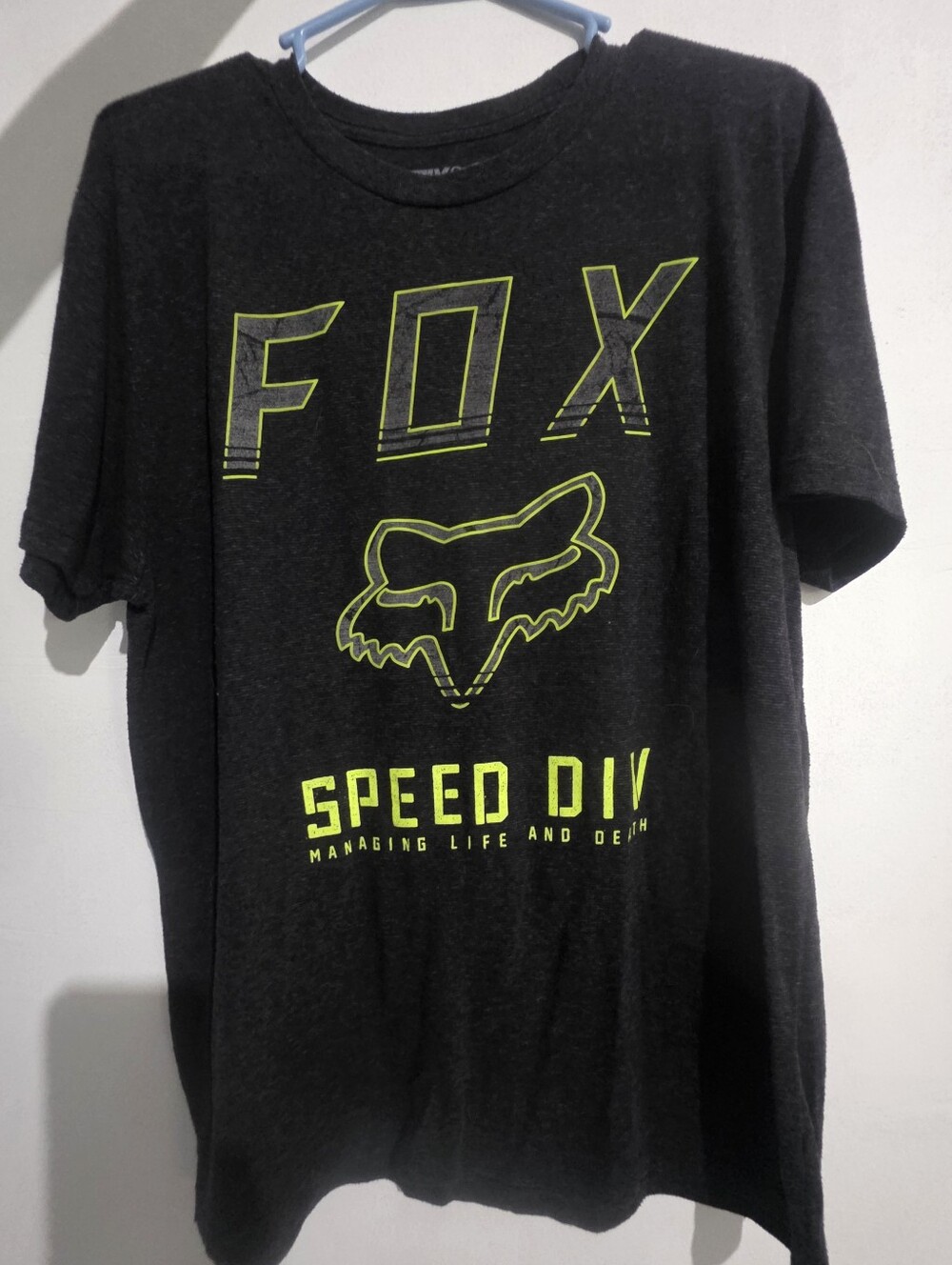 Fox Black Tee with Neon Yellow Logo